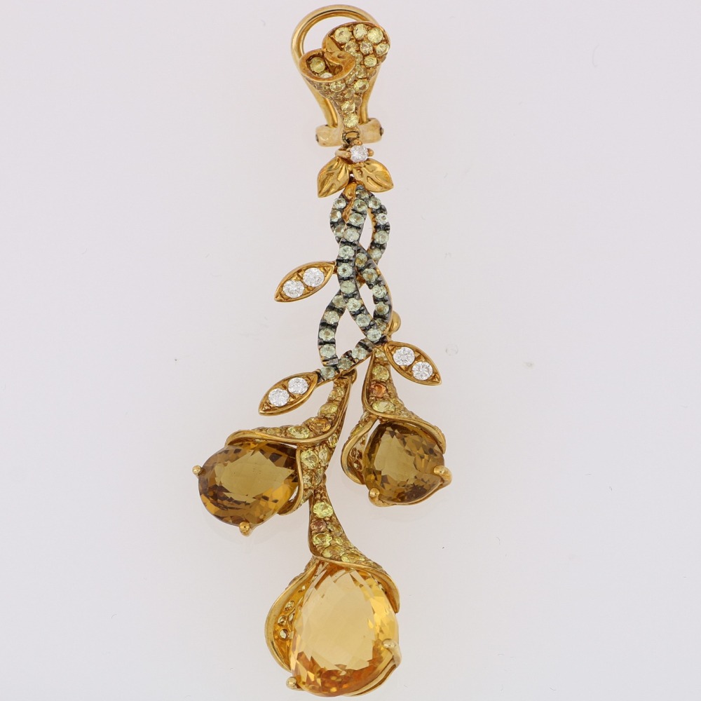 Citrine Diamond Earring