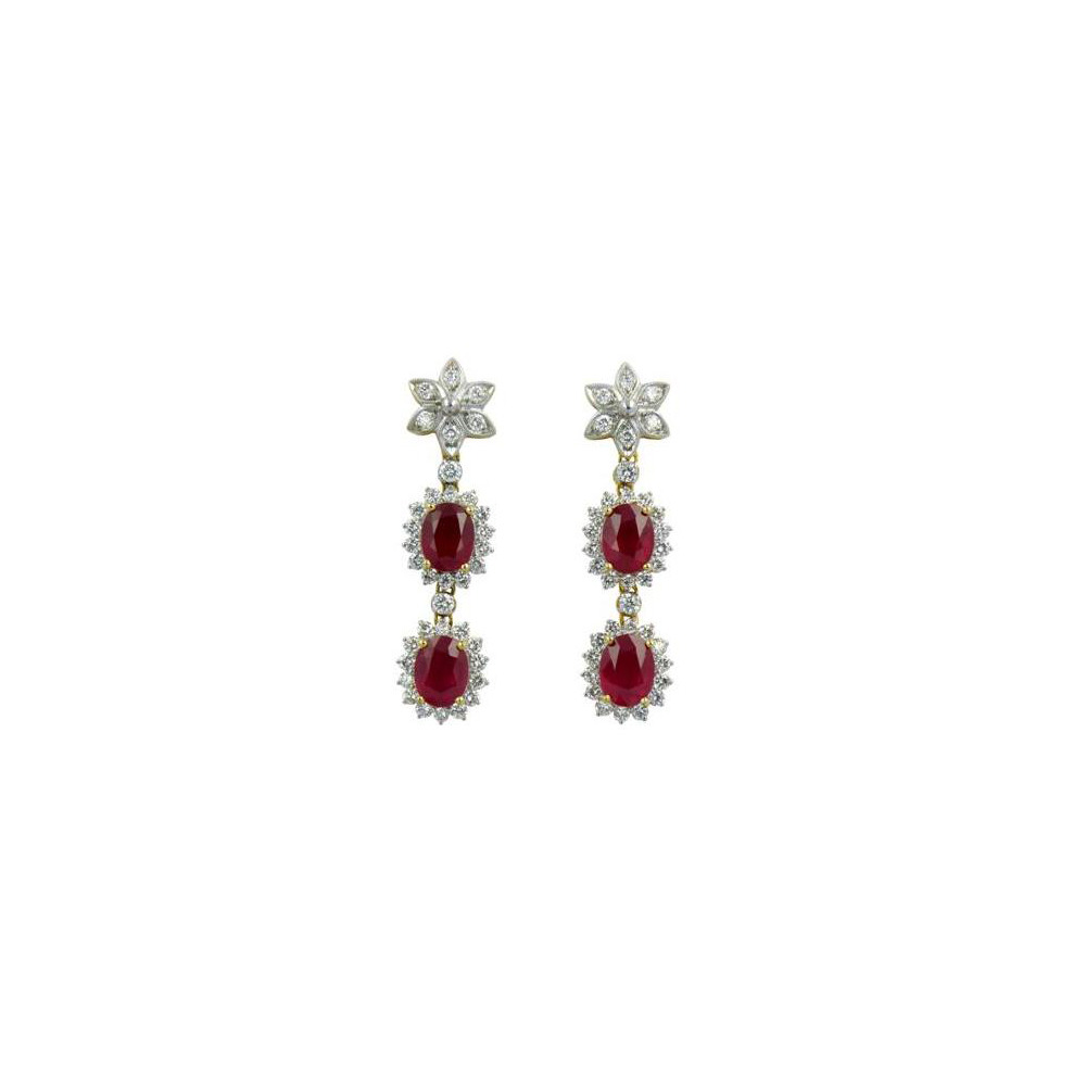 Ruby Diamond Earrings