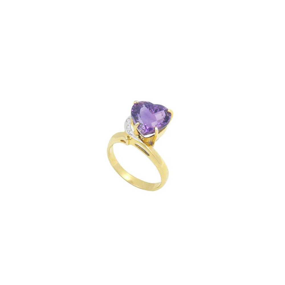 Amethyst Diamond Ring