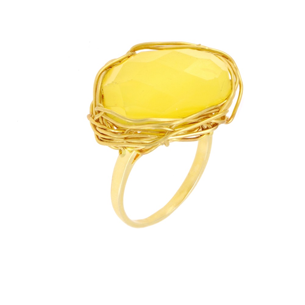 ANILLO CON CUARZO AMARILLO