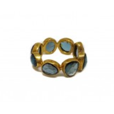 Silver ring with blue Topaz
