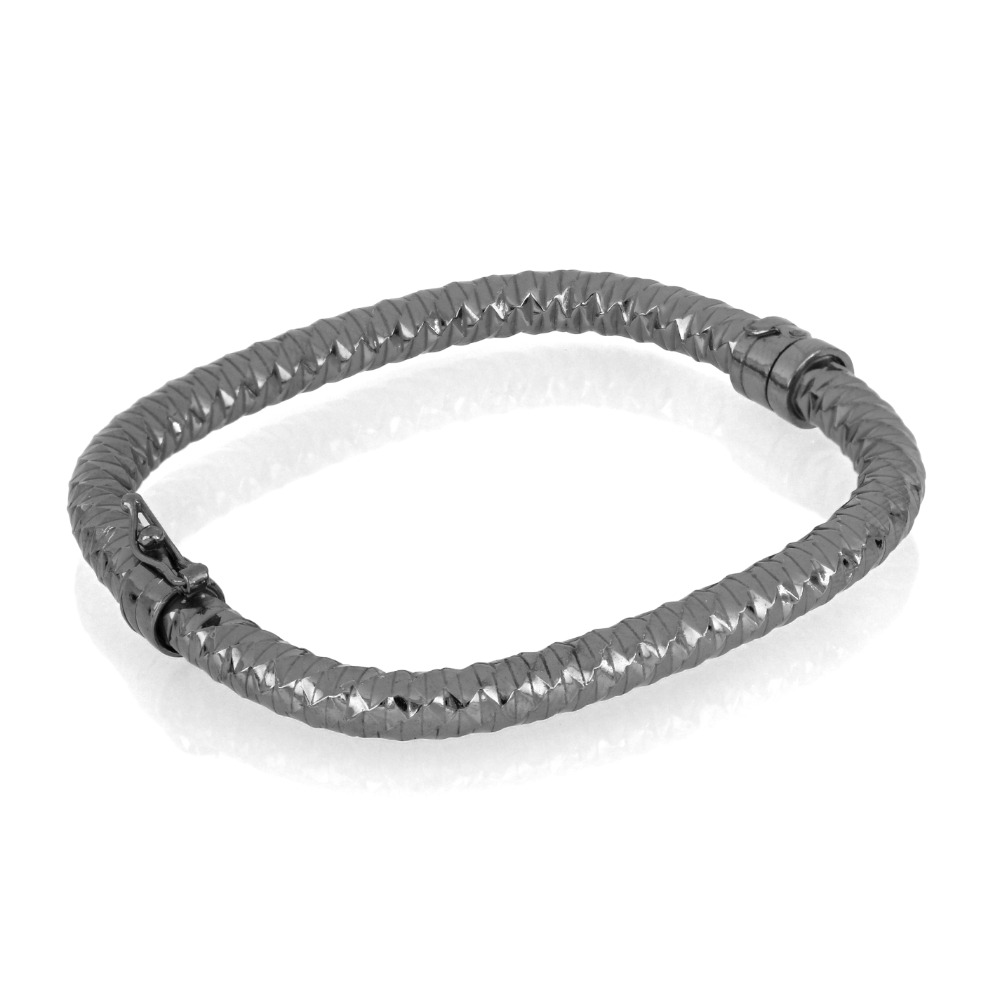 Bracciale quadrato argentato scuro