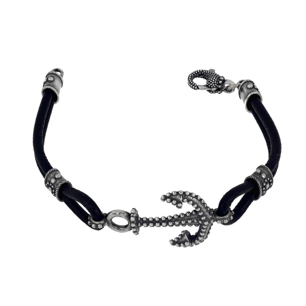 Bracciale cuoio e ancora - Leather and anchor bracelet