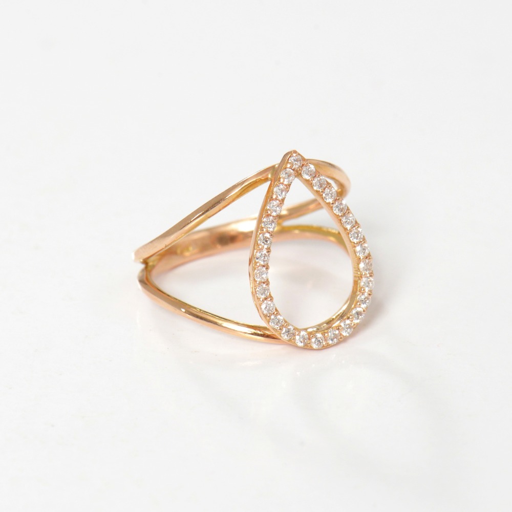 Impress gold drop ring