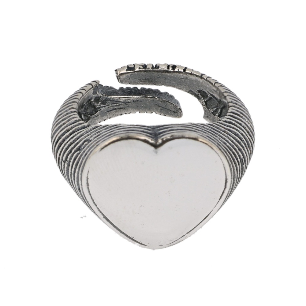 Anello cuore rigato - Scratched heart ring