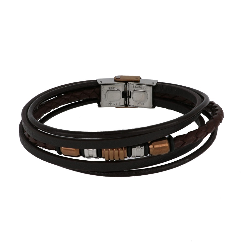 Bracciale pelle marrone