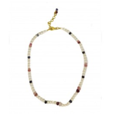 Multi Sapphire & Pearls necklace