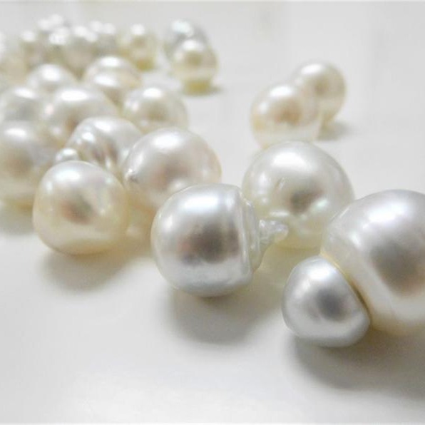 13-17mm White/Cream Circle/Baroque Loose South Sea Pearls