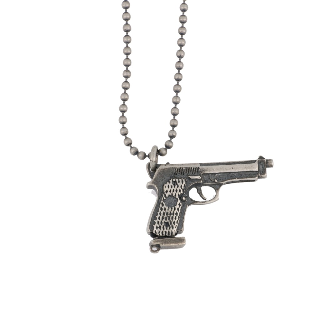 Ciondolo pistola con caricatore - Gun pendant with magazine