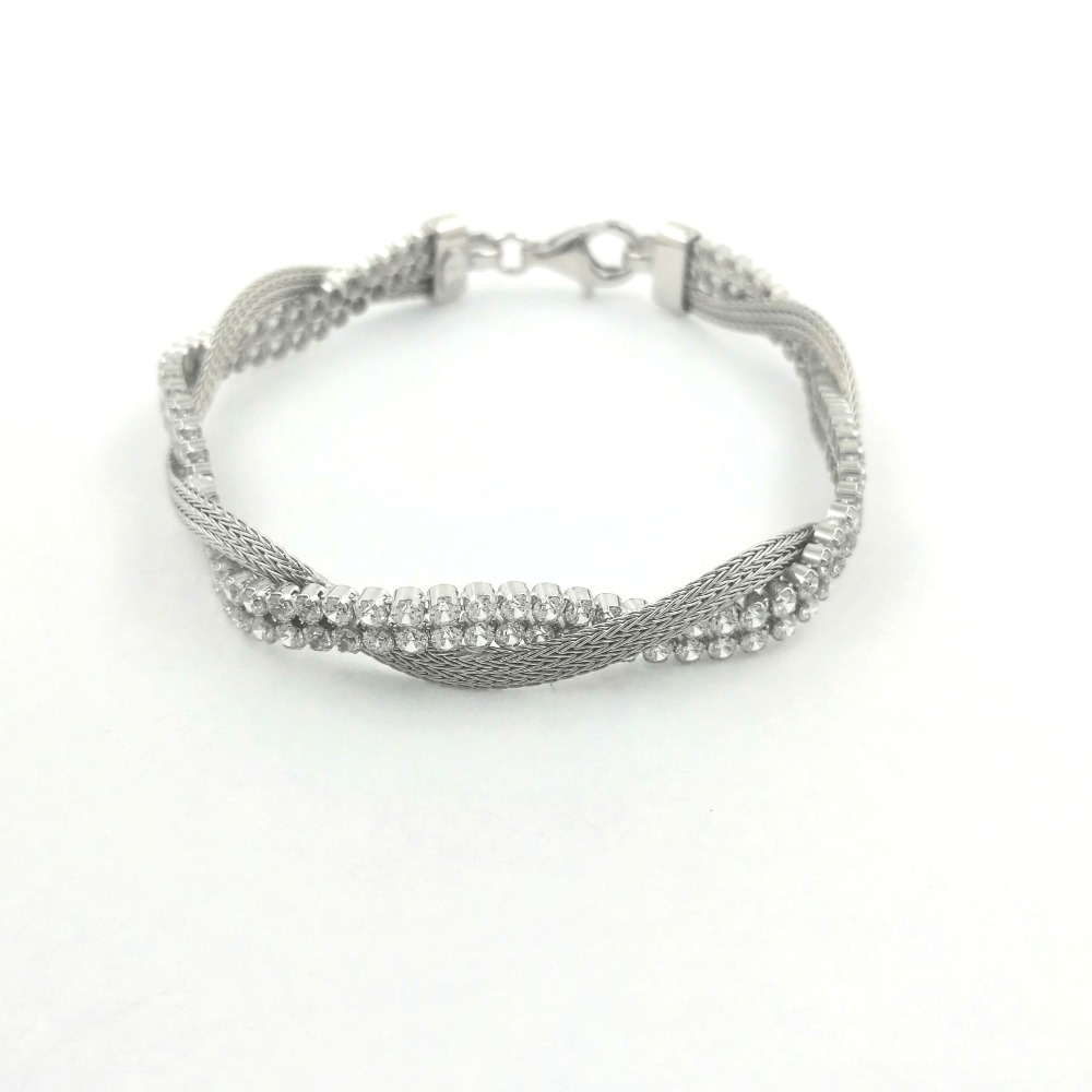 Bracciale calza piatta con zirconi