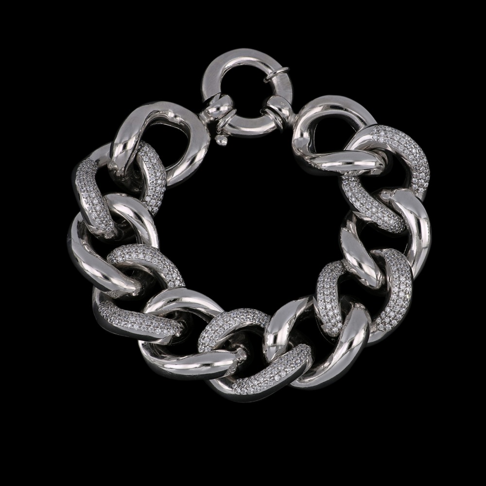 Bracciale in argento rodiato