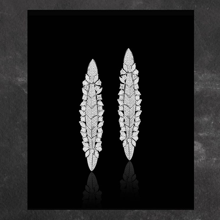 18K white gold earring