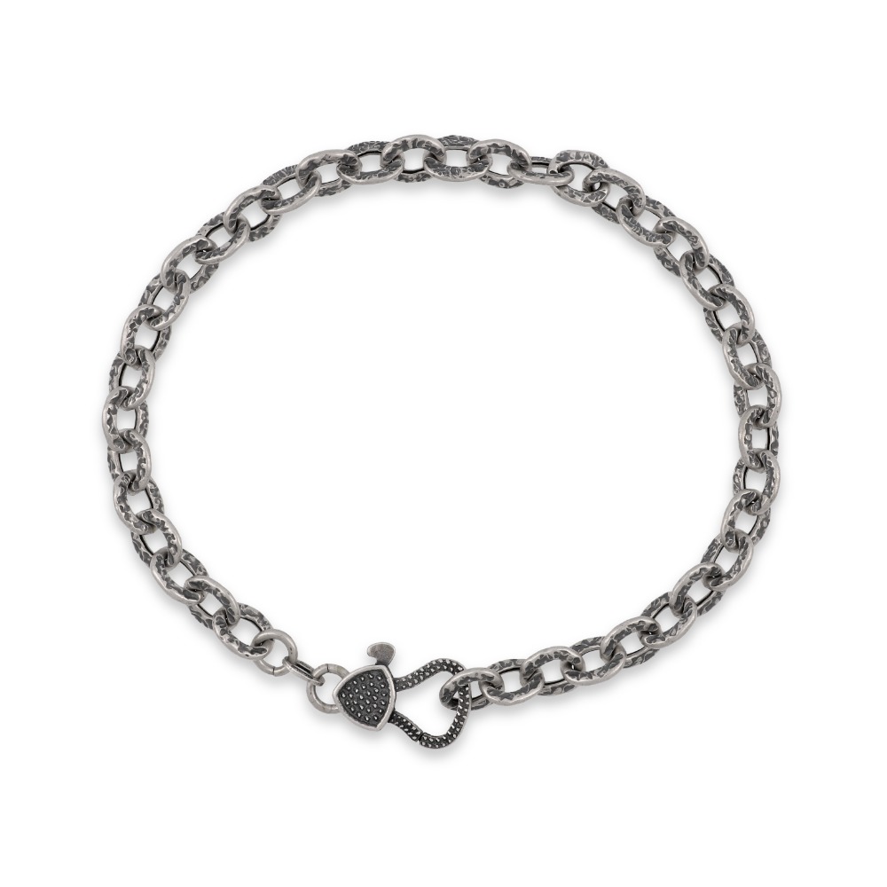 Bracciale catena battuta - Wrought chain bracelet