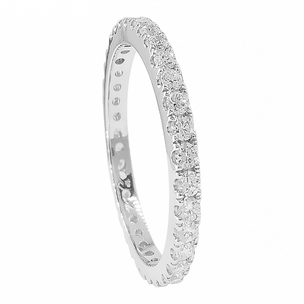White gold pave ring