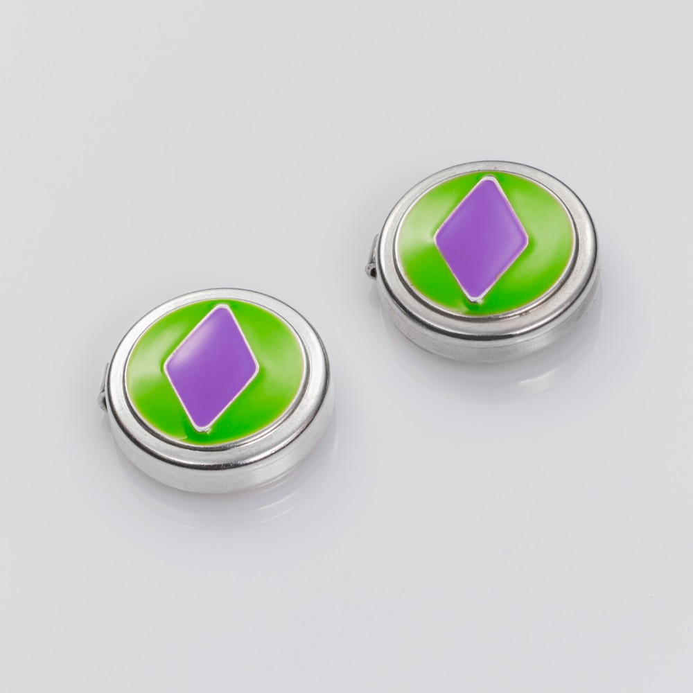 Button cover clips in silver 925 with enamel // Cubre botones en plata de ley con esmaltes