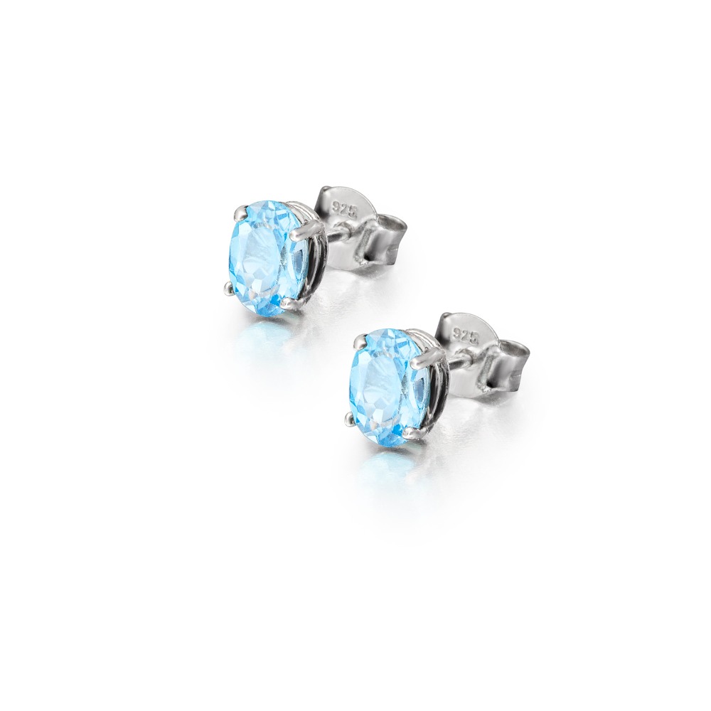 Pendientes de Topacio Azul y plata 925