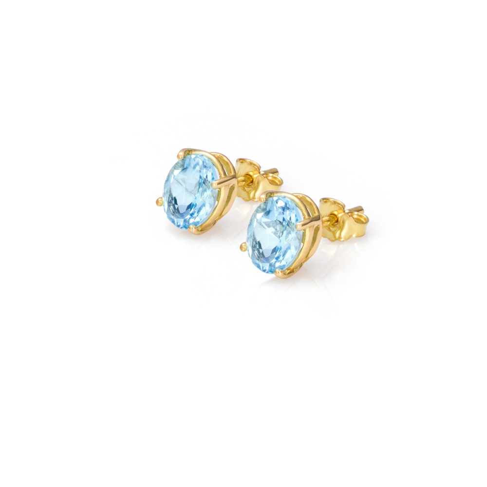 Pendientes de Topacio Azul y oro 18kt