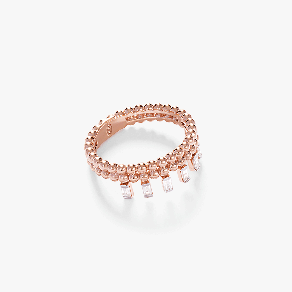 Oubharia essentia ring in 18k rose gold with diamonds