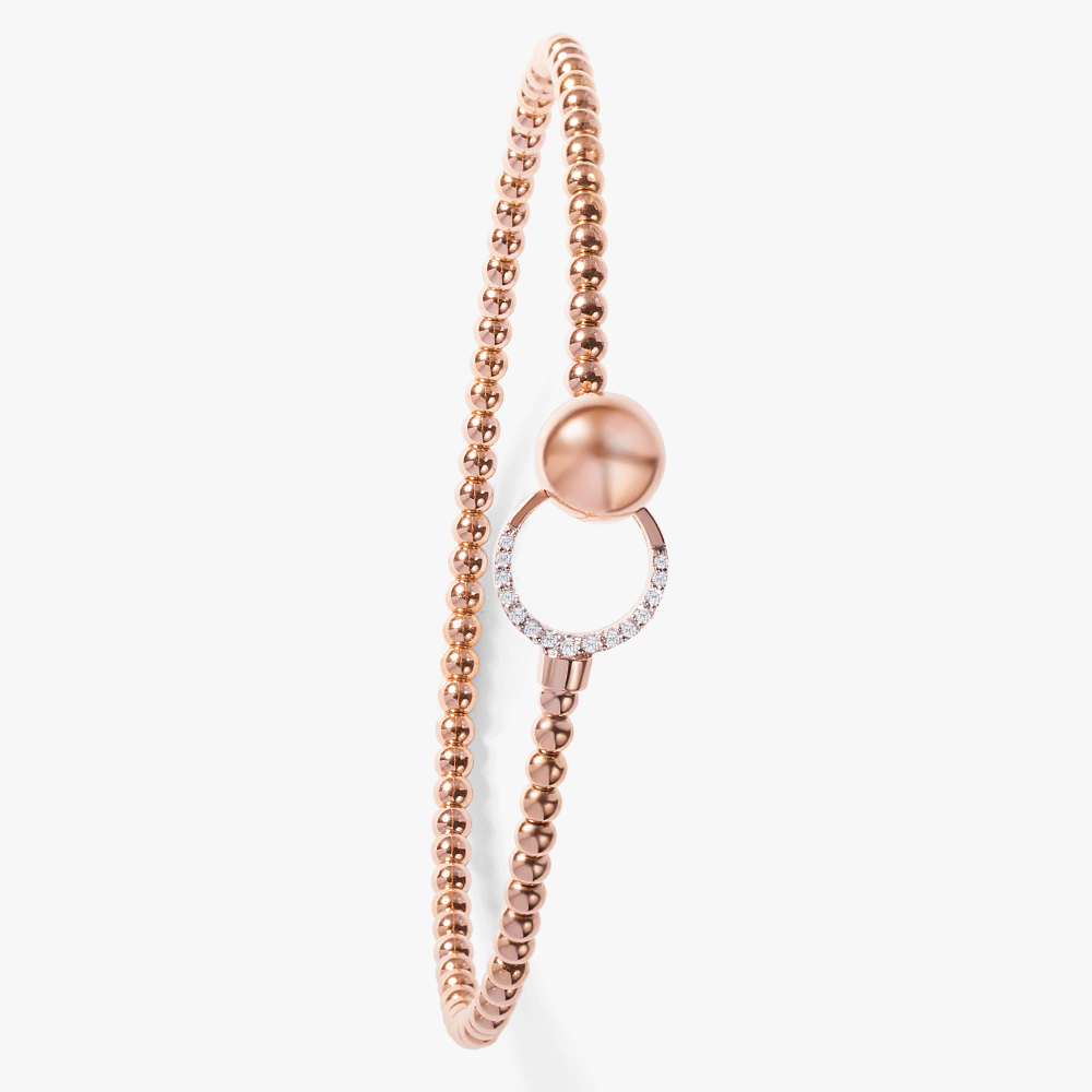 Oubharia essentia bangle in 18k rose gold with diamonds