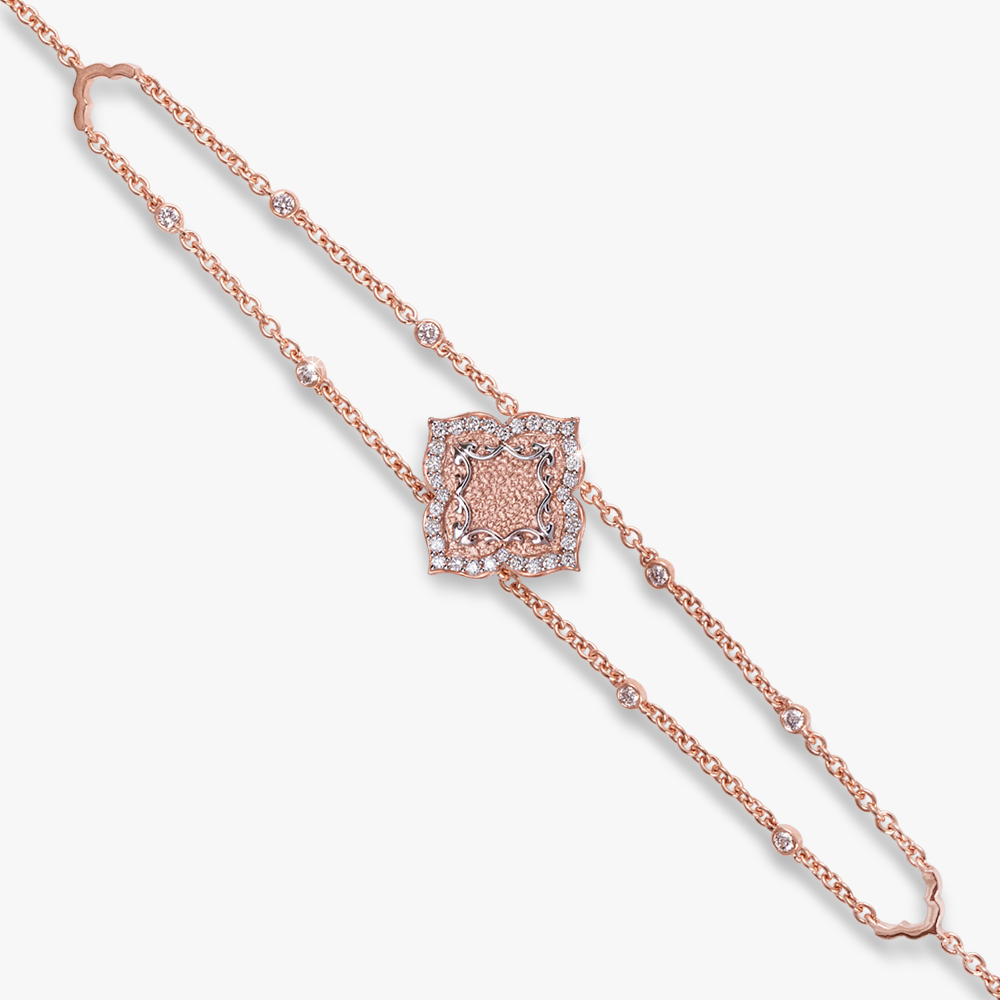 Bracelet in 18k rose gold with diamonds