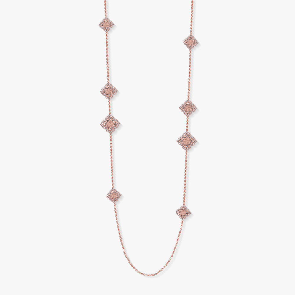 Necklace in 18k rose gold with diamonds