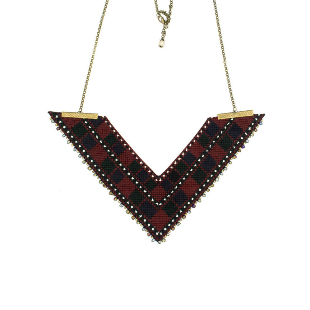 Triangle Balouch Embroidery Necklace