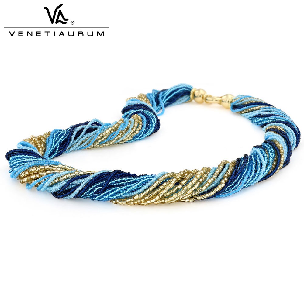 Necklace with Blue and Gold Conteria