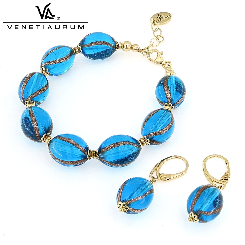 Murano Glass Blue Parure