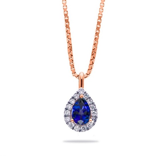 Sapphire diamond pendant